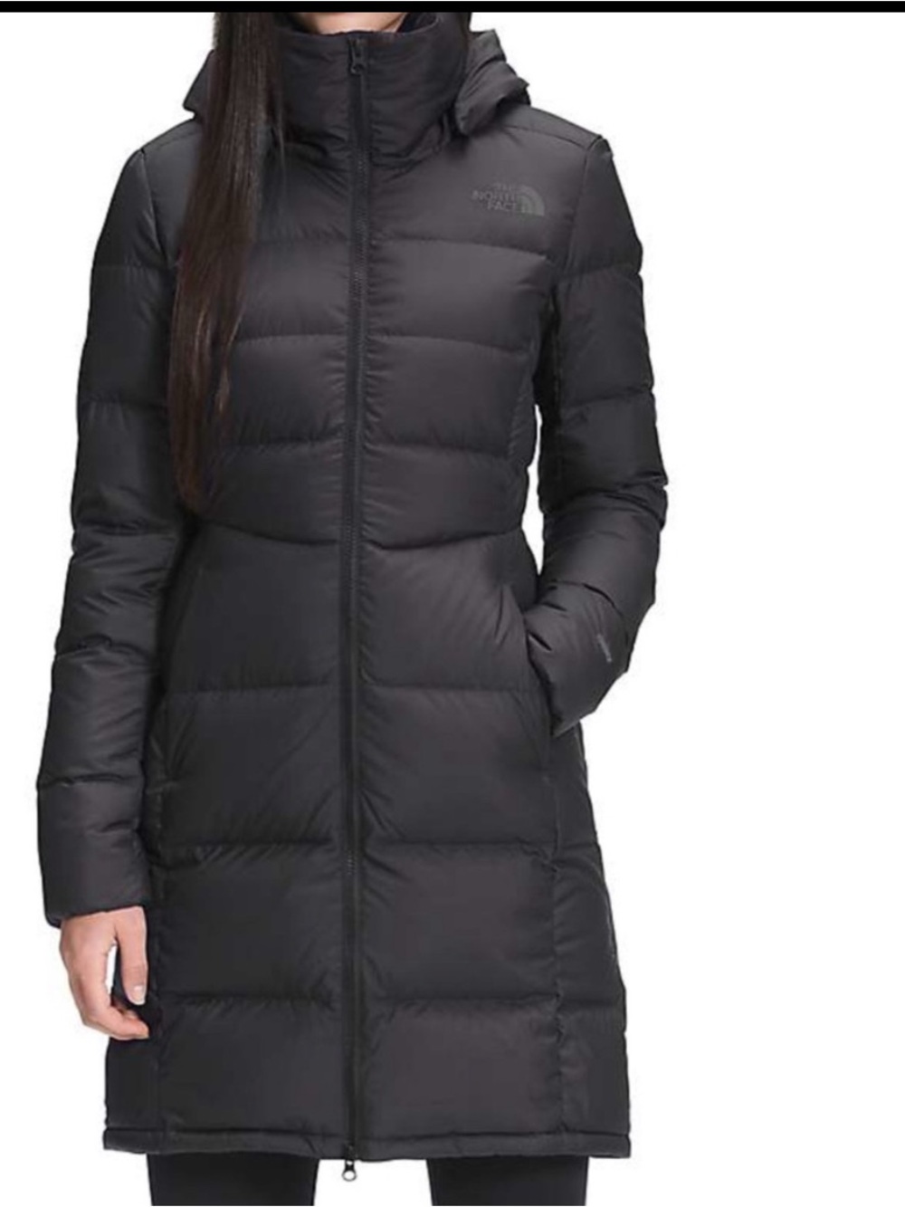 The North Face Women's Black Long Hooded Down Coat